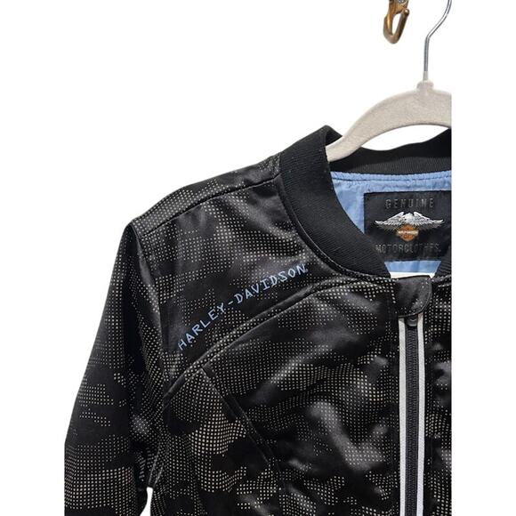 Harley Davidson Motorcycle Biker Pixel Camo Reflective Jacket Women’s Large - Picture 3 of 8